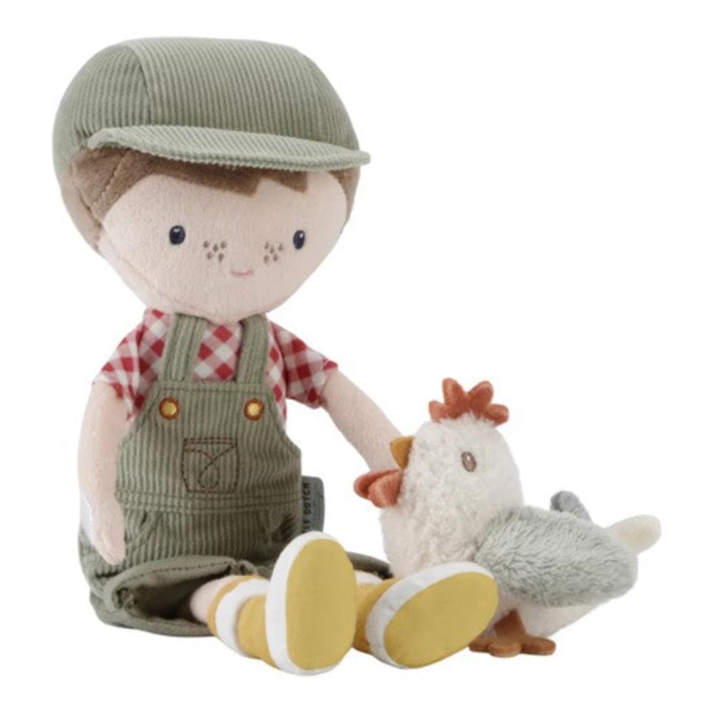 Little Dutch Cuddle Doll Farmer Jim with Chicken