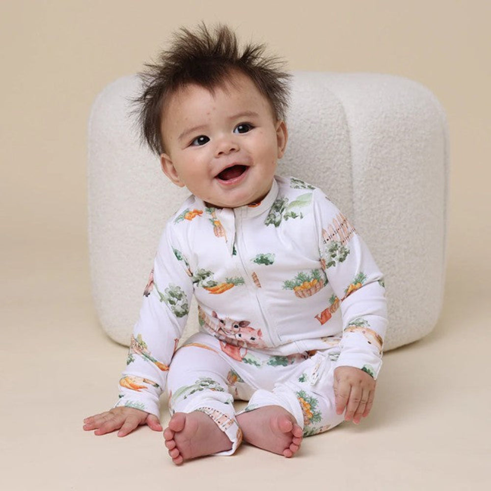 Snuggle Hunny Organic Snugglesuit Convertible Romper - Farm