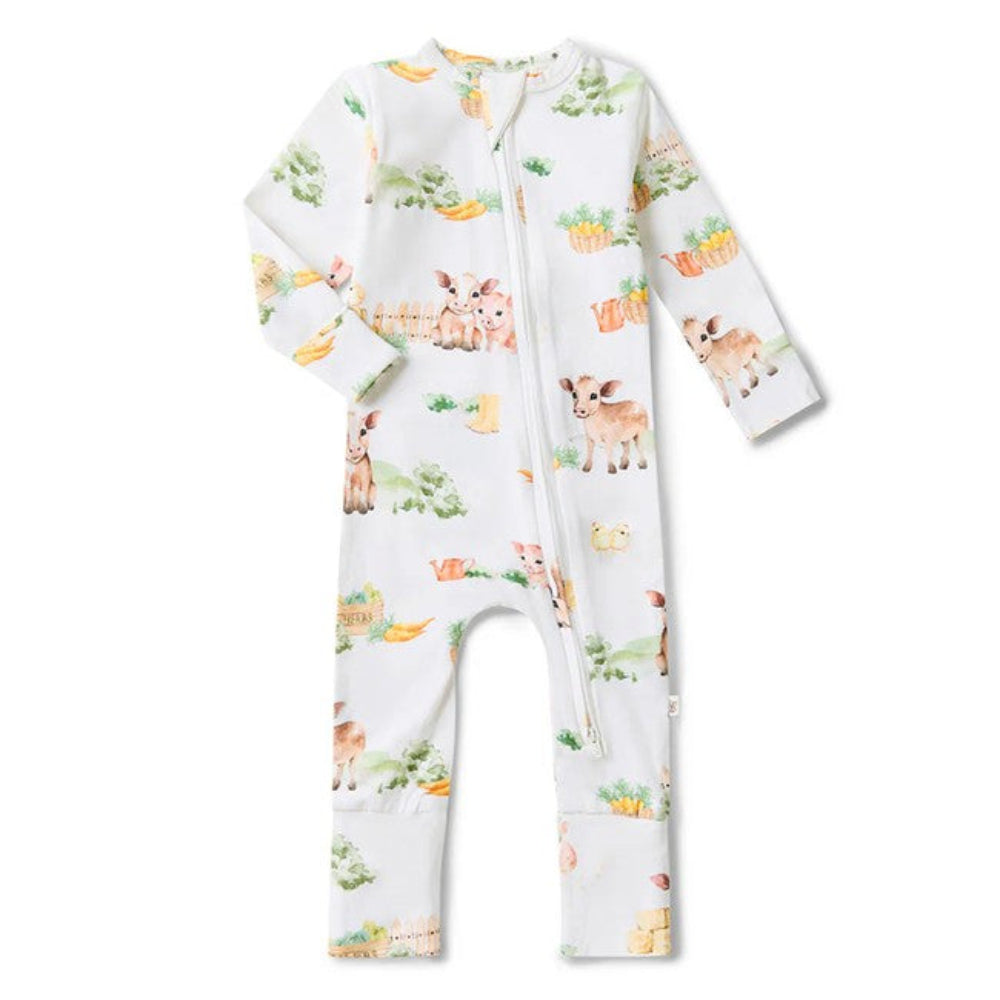 Snuggle Hunny Organic Snugglesuit Convertible Romper - Farm