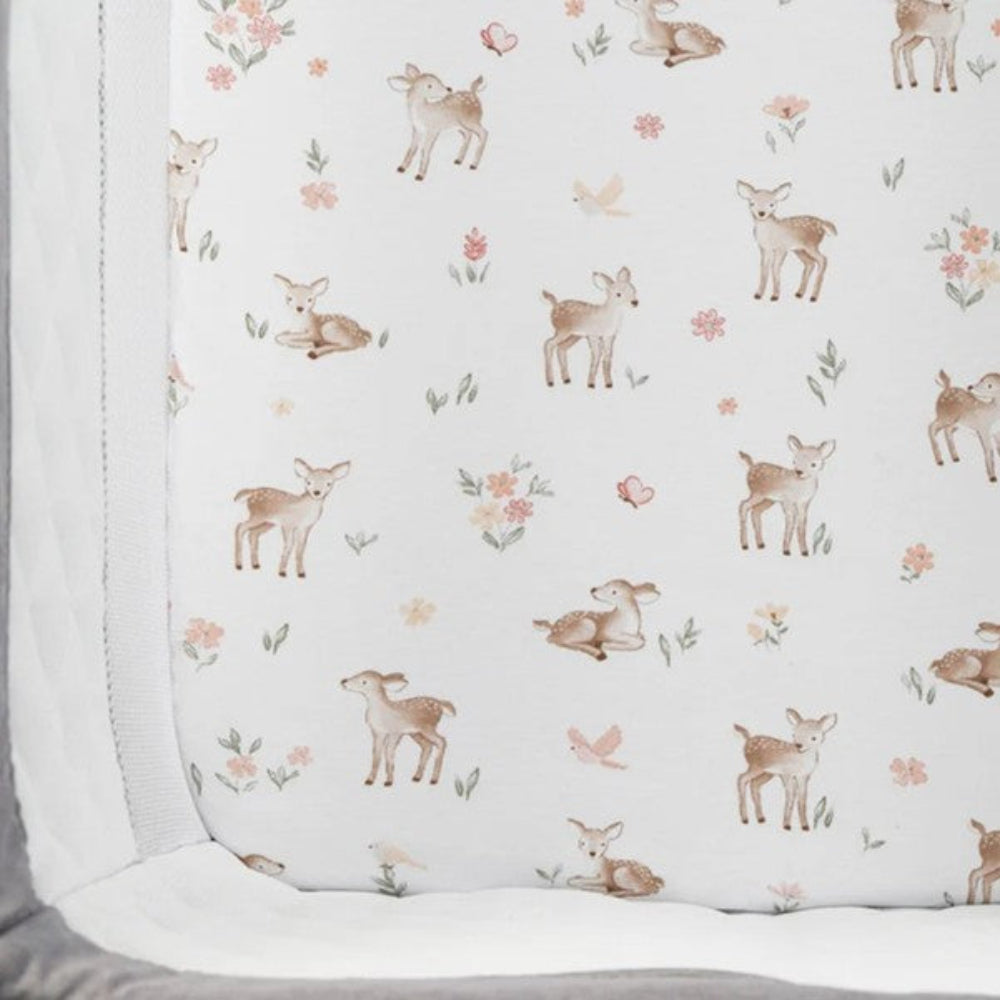 Living Textiles 2pk Bedside Bassinet Fitted Sheets - Fawn Fables