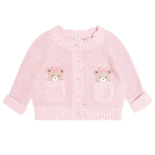Huxbaby Baby Pink Fisherman Cardi