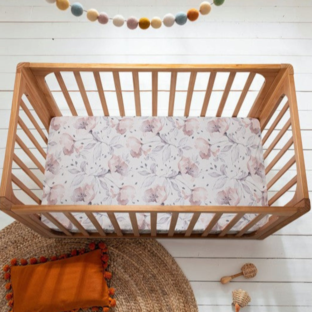 Cocoon Furniture Cot Fitted Sheet - Floral Art