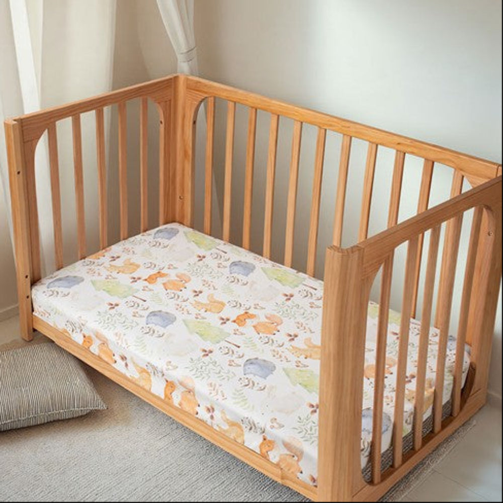 Cocoon Furniture Cot Fitted Sheet - Forest Friends