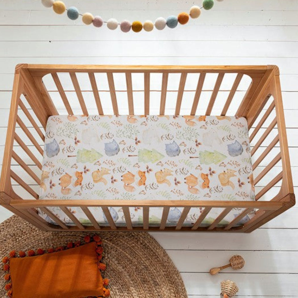 Cocoon Furniture Cot Fitted Sheet - Forest Friends
