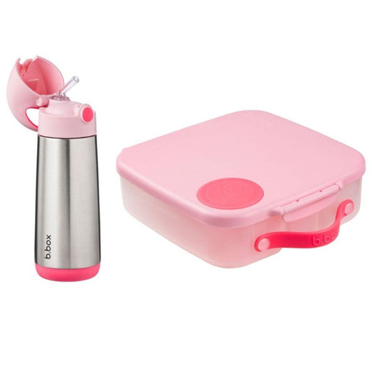 B.Box Lunch Box + SS Insulated Drink Bottle 500 ml - Flamingo Fizz