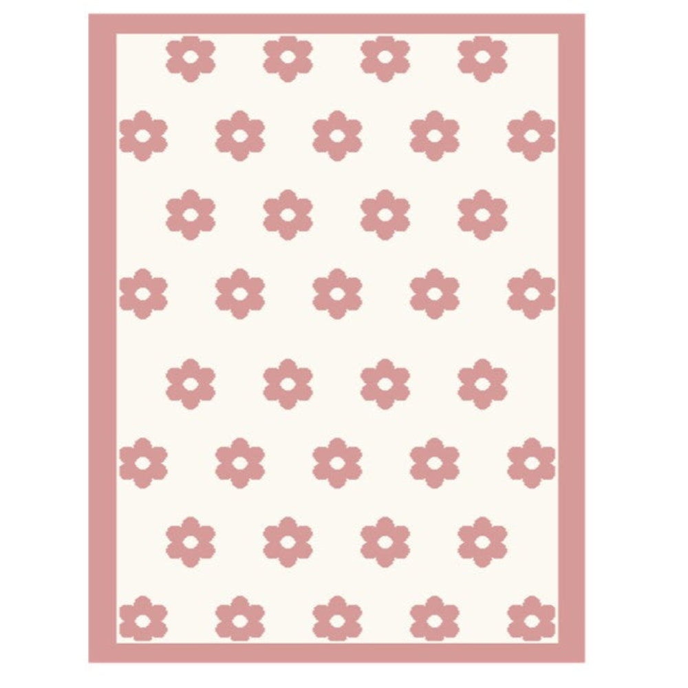 Thread the Word Flower Knitted Bassinet Blanket - Eggshell-Blush