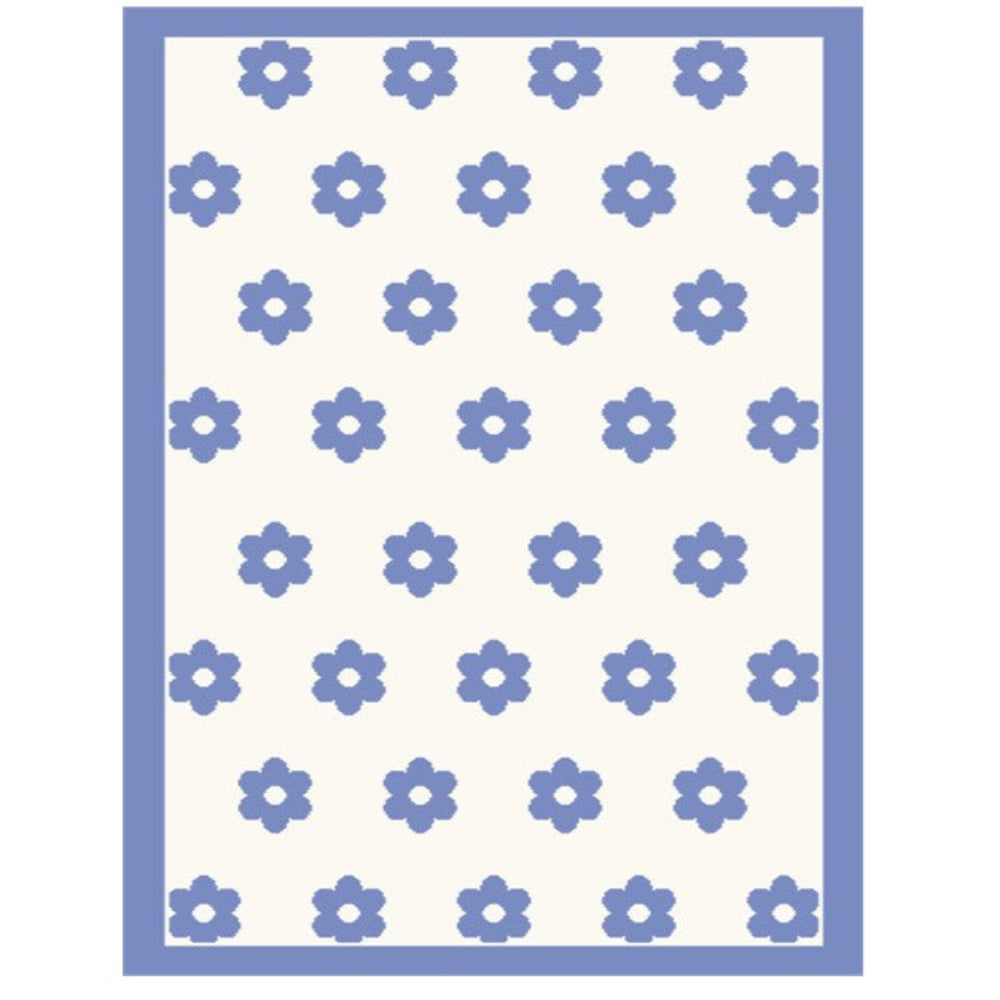 Thread the Word Flower Knitted Bassinet Blanket - Eggshell-Seamist