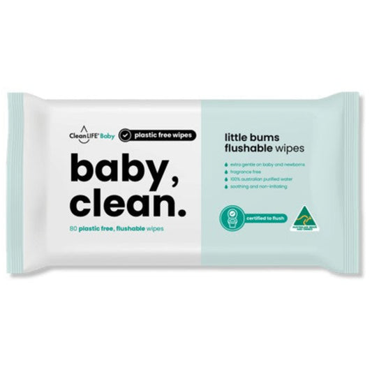 CleanLIFE Baby Flushable Wipes - 80 pk
