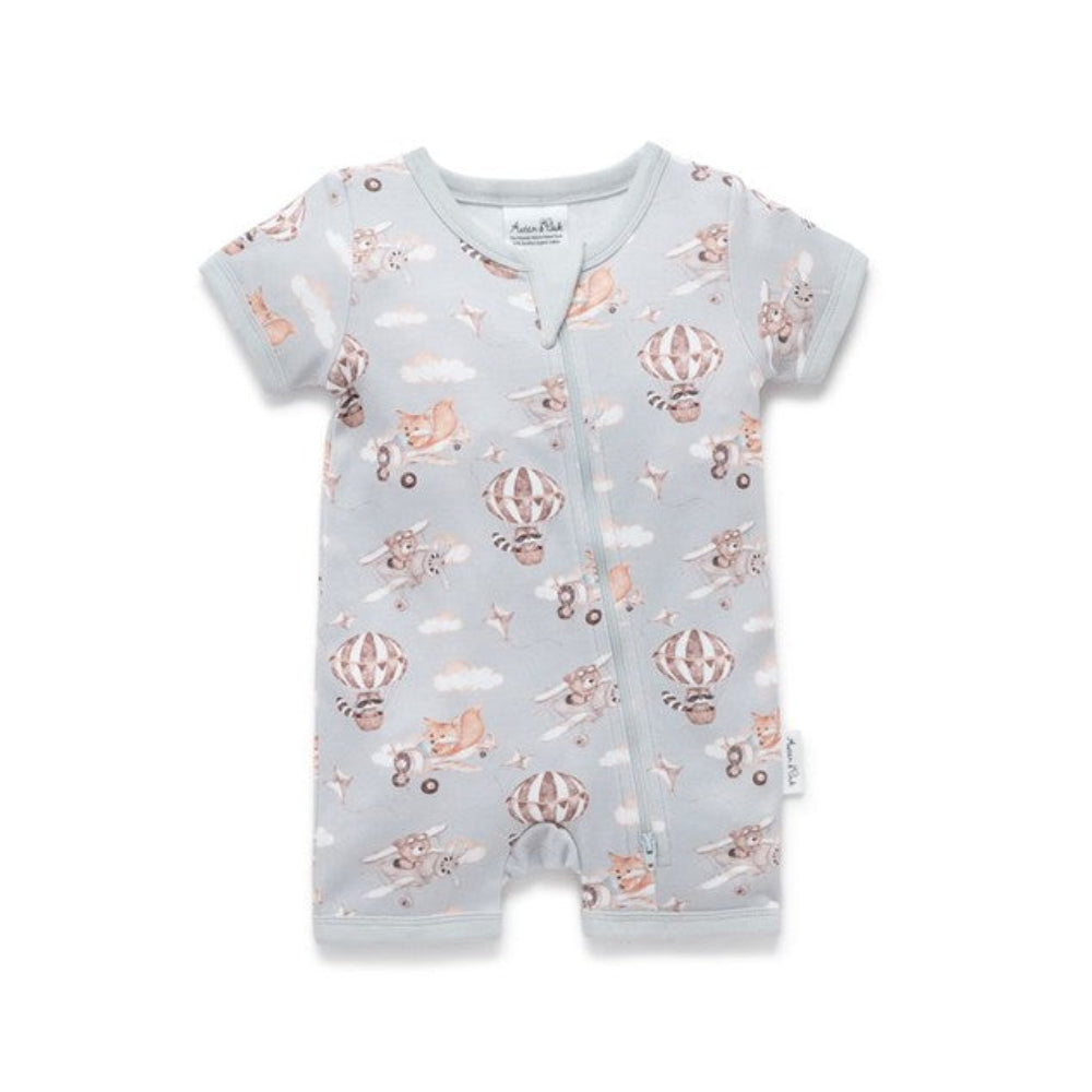 Aster + Oak Flying Friends Zip Romper