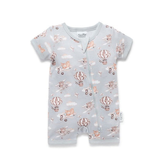Aster + Oak Flying Friends Zip Romper