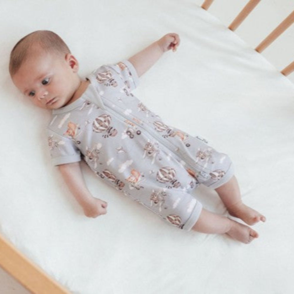 Aster + Oak Flying Friends Zip Romper