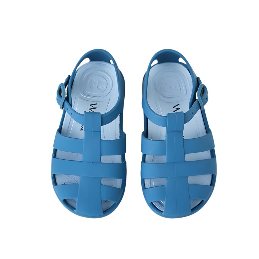 Walnut Frankie Sandal - Matte Blue