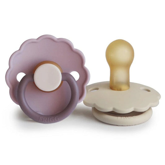 FRIGG Daisy Pacifier 2 Pack Latex - Lavender Haze/Cream