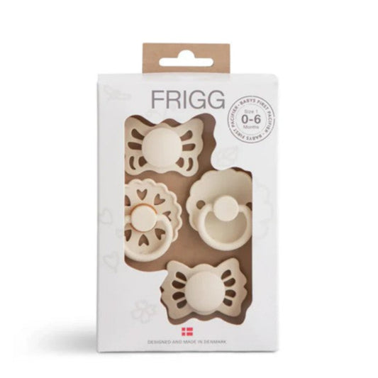 FRIGG Baby's First Pacifier Set - Cream  Floral Heart