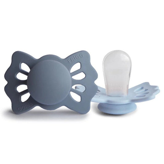 FRIGG Lucky Silicone Pacifier 2 Pack Size 1 - Slate/Powder Blue