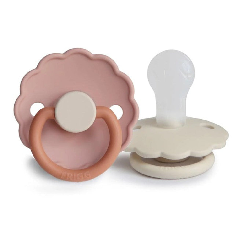 FRIGG Daisy Pacifier 2 Pack Silicone - Biscuit/Cream