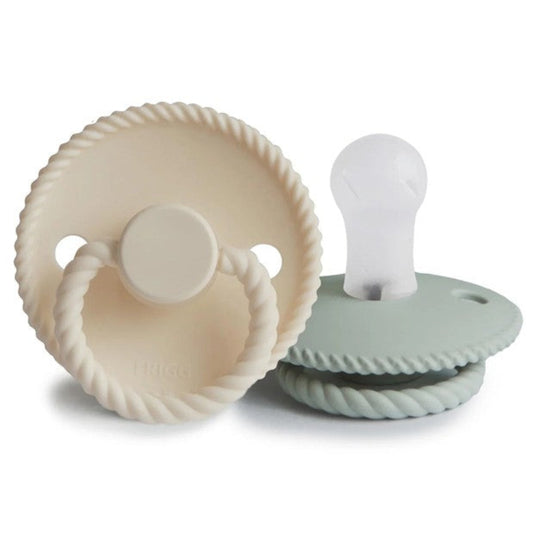 FRIGG Rope Pacifier 2 Pack Silicone - Sage/Cream