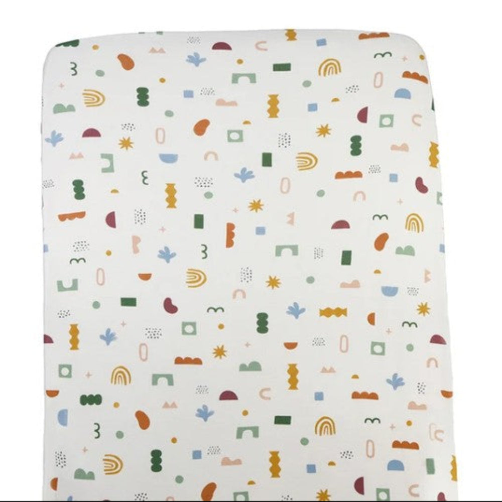 Living Textiles 1pk Cot Fitted Sheet - Geo Mod