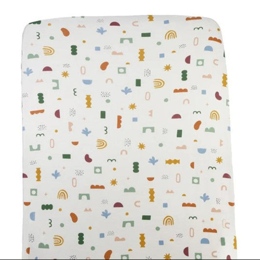 Living Textiles 1pk Cot Fitted Sheet - Geo Mod