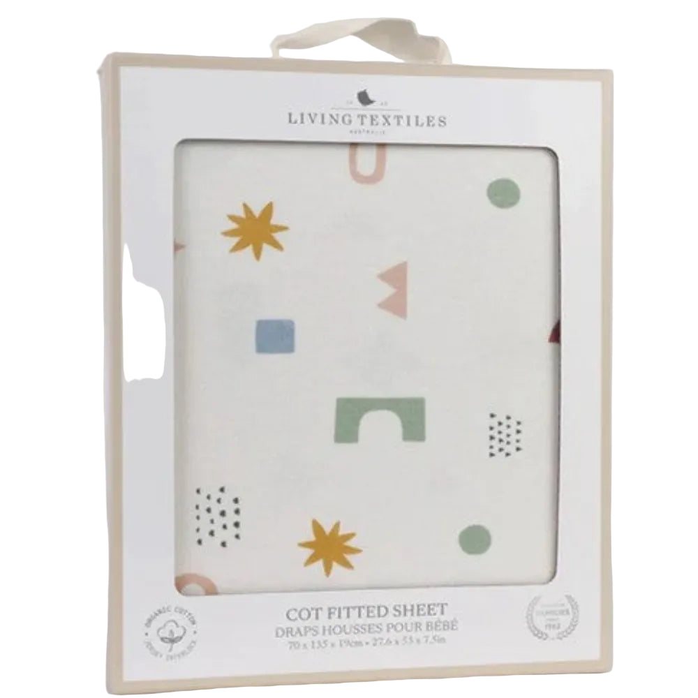 Living Textiles 1pk Cot Fitted Sheet - Geo Mod