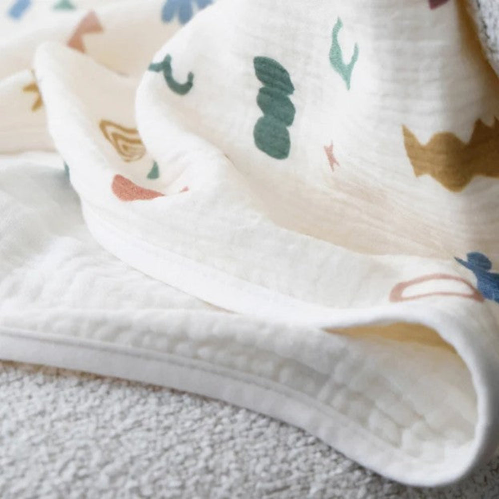 Living Textiles 5 Layer Muslin Pram Blanket - Geo Mod