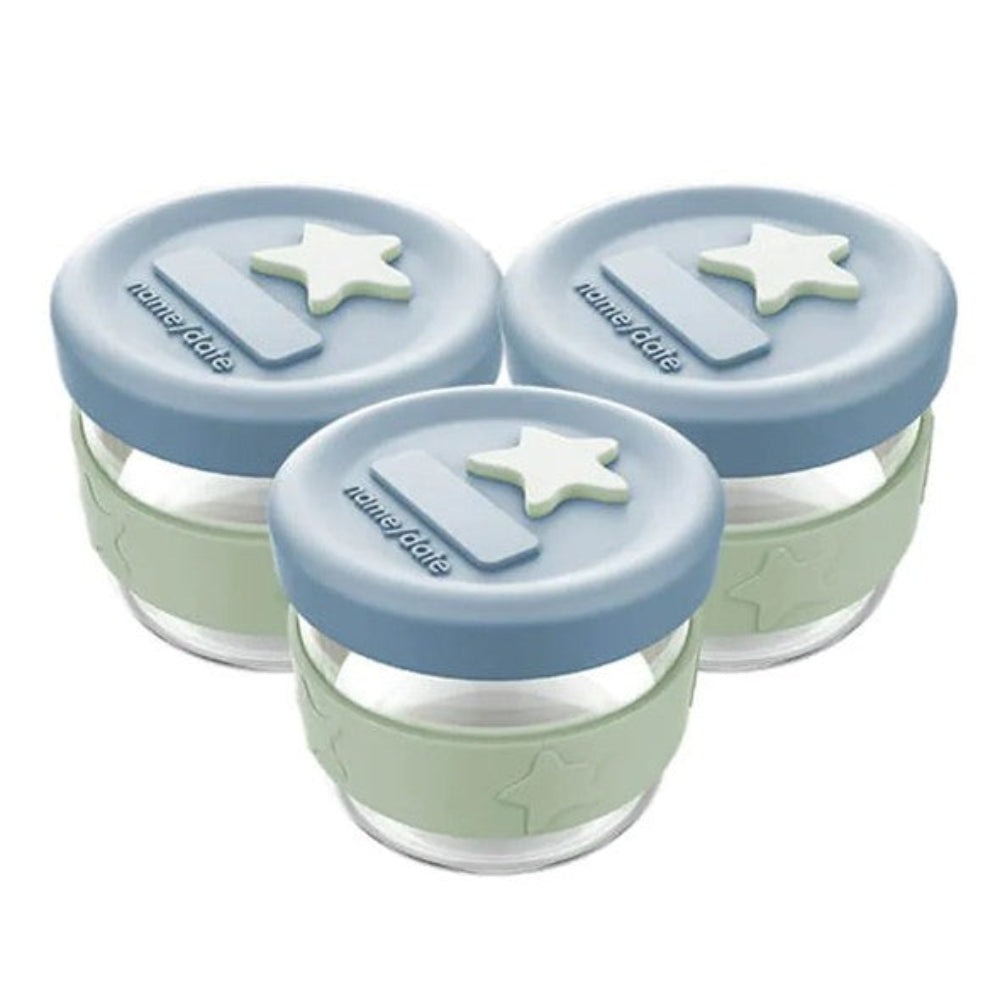 Cherub Baby Silicone and Glass Storage Containers - 3 pk - 120ml