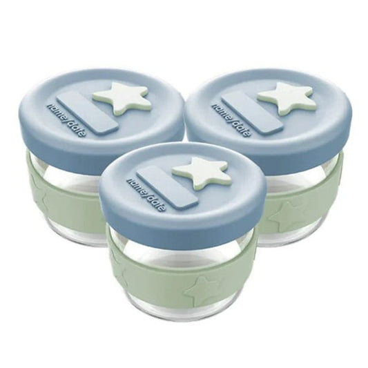 Cherub Baby Silicone and Glass Storage Containers - 3 pk - 120ml