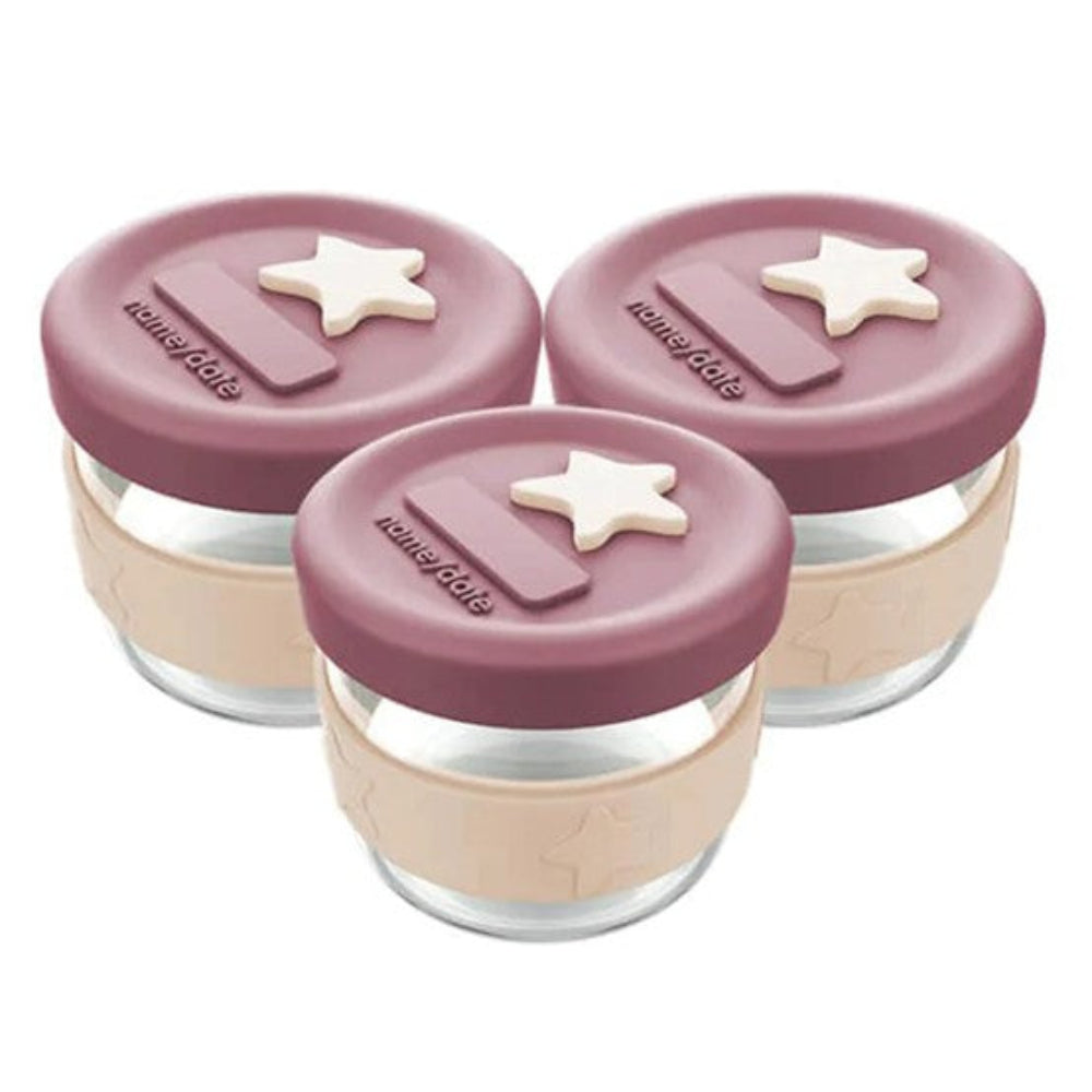 Cherub Baby Silicone and Glass Storage Containers - 3 pk - 120ml