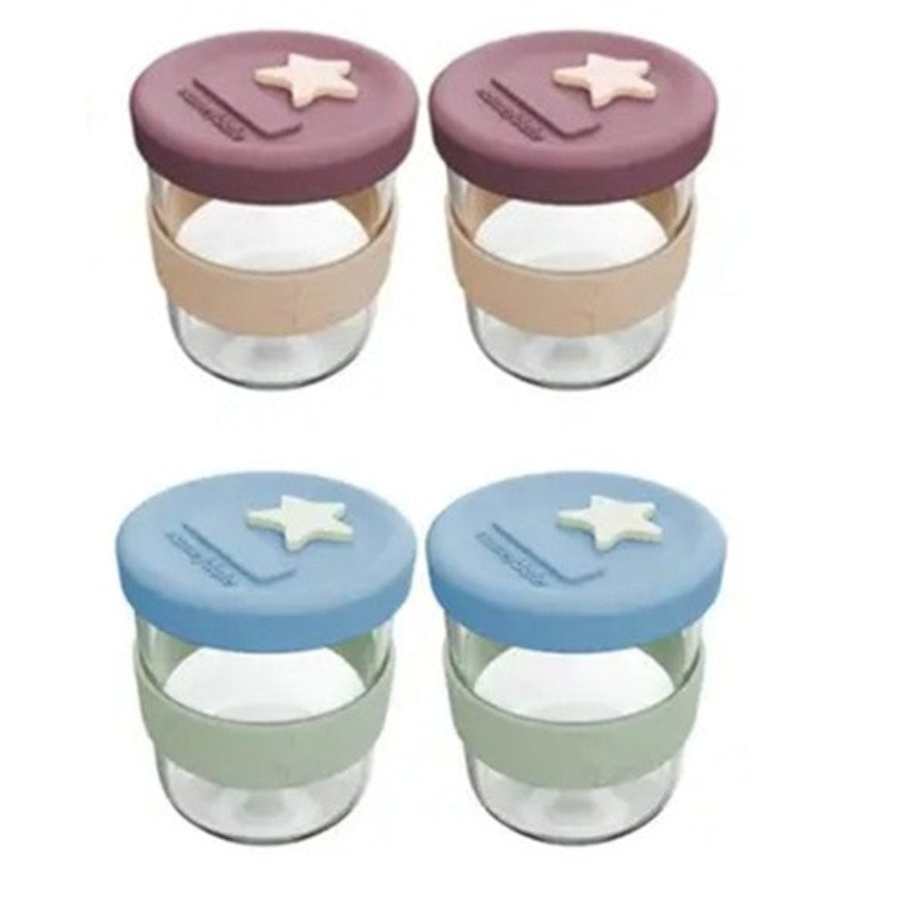 Cherub Baby Silicone and Glass Storage Containers - 2 pk - 180ml