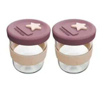 Cherub Baby Silicone and Glass Storage Containers - 2 pk - 180ml