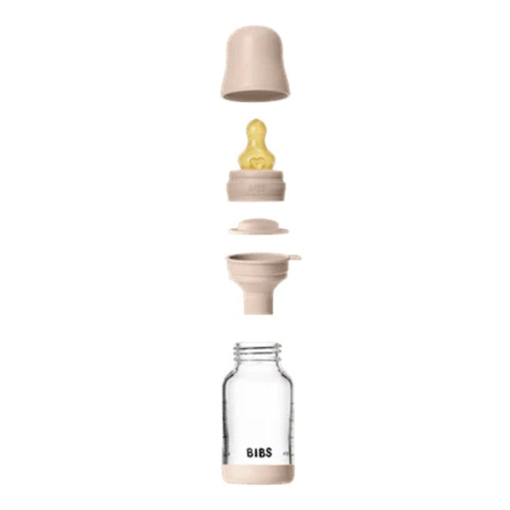 Bibs Glass Baby Bottle Complete Set 120ml Latex - Blush