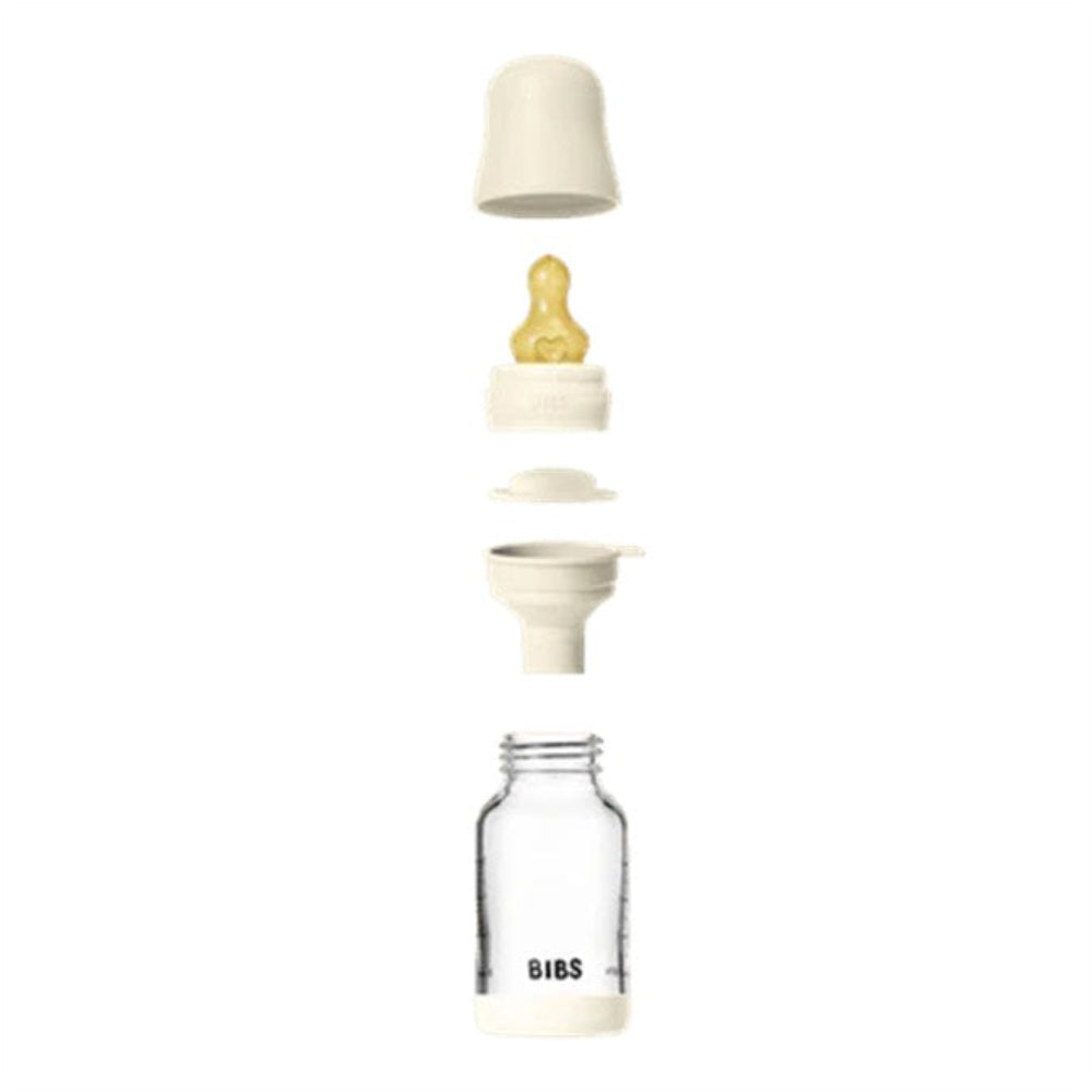 Bibs Glass Baby Bottle Complete Set 120ml Latex - Ivory