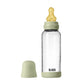 Bibs Glass Baby Bottle Complete Set 240ml Medium Flow Latex - Sage