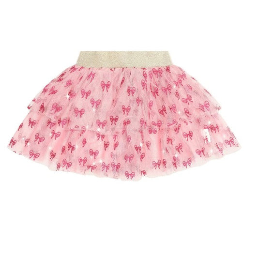 Huxbaby Glitter Bow Tiered Skirt