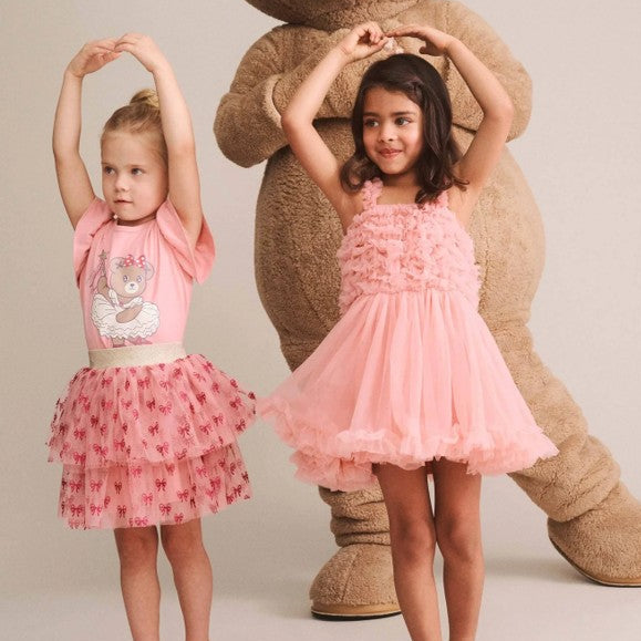 Huxbaby Glitter Bow Tiered Skirt