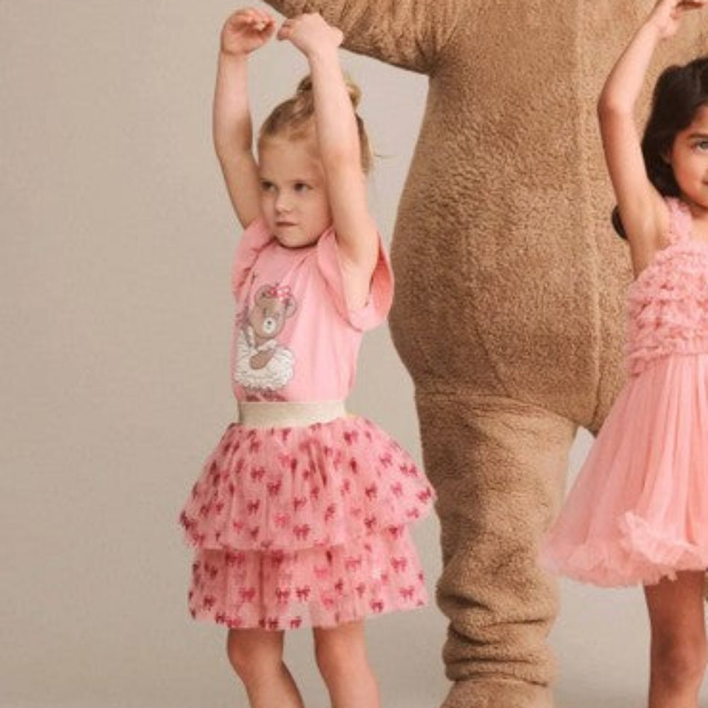 Huxbaby Glitter Bow Tiered Skirt