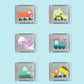 Glo Pals - Limited Edition Light Up Cubes - 6 pk - Auto Theme