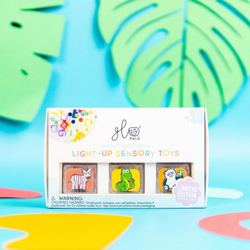 Glo Pals - Limited Edition Light Up Cubes - 6 pk - Zoo Animals