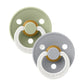 Bibs Symmetrical GLOW Soothers 2 pk - Sage/Cloud