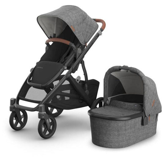 UPPAbaby VISTA V3 with Bassinet - Charcoal Melange - Greyson + Free Upper Adapters