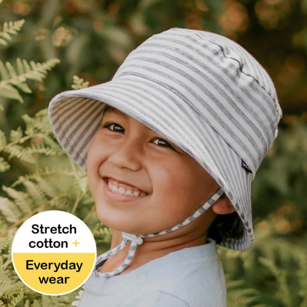 Bedhead Classic Bucket Sun Hat - Grey Stripe