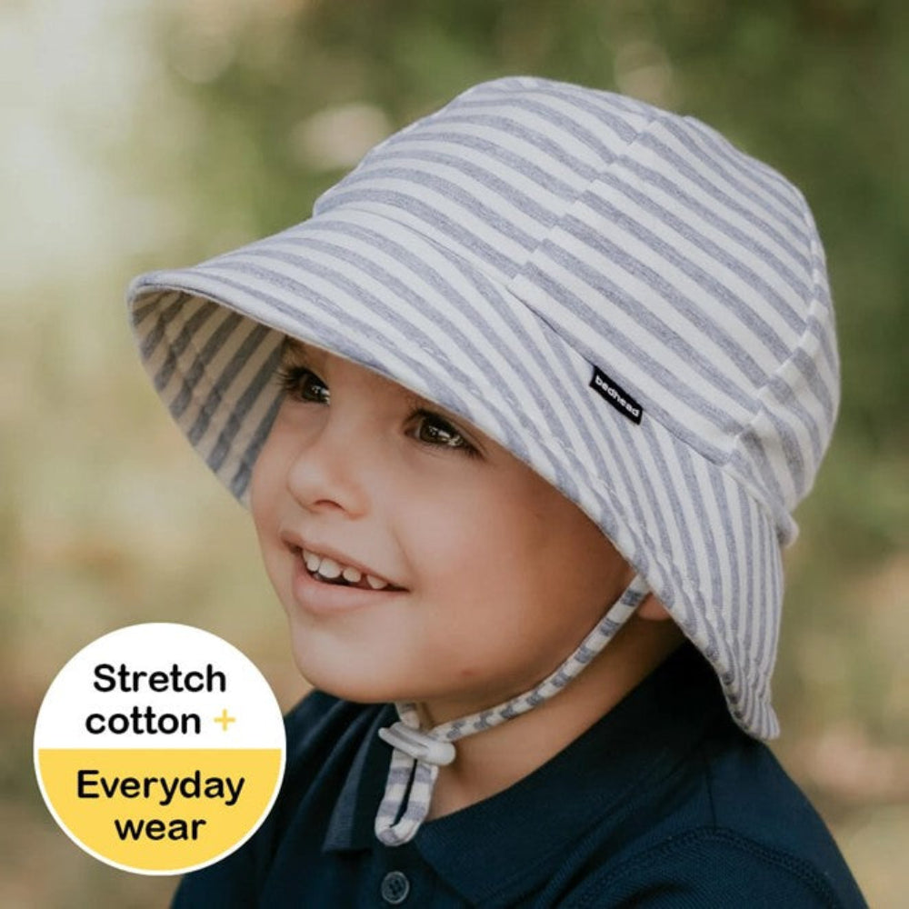 Bedhead Toddler Bucket Sun Hat - Grey Stripe