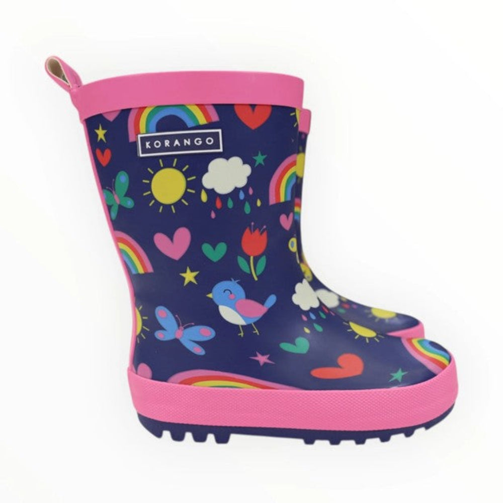 Korango Gumboot - Spring Rainbow Navy