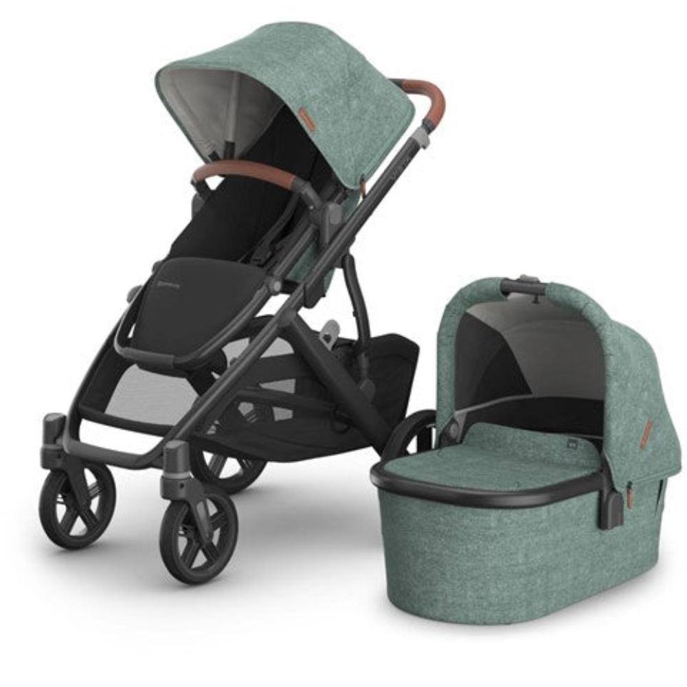 UPPAbaby VISTA V3 with Bassinet - Green Melange - Gwen + Free Upper Adapters