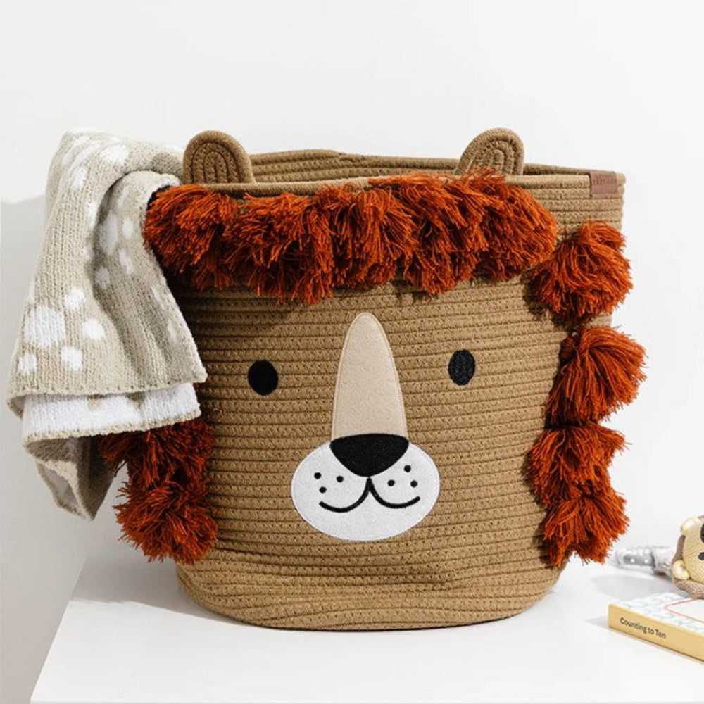 Living Textiles Character Cotton Rope Hamper - Lion