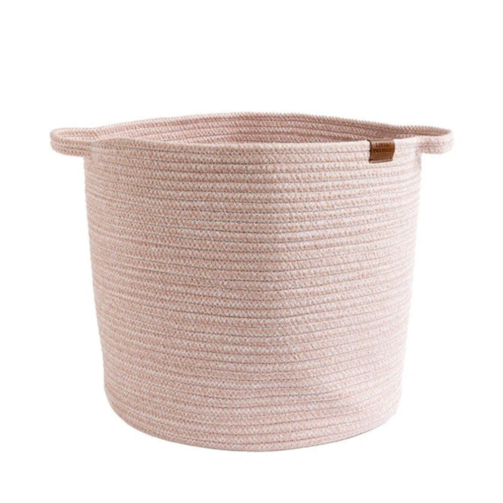 Living Textiles Cotton Rope Hamper - Medium - Pink
