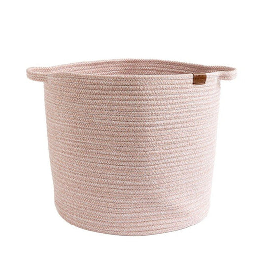 Living Textiles Cotton Rope Hamper - Medium - Pink