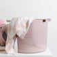 Living Textiles Cotton Rope Hamper - Medium - Pink