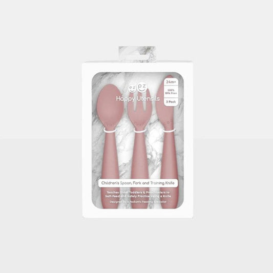 EzPz Happy Utensils - Knife, Fork, Spoon set