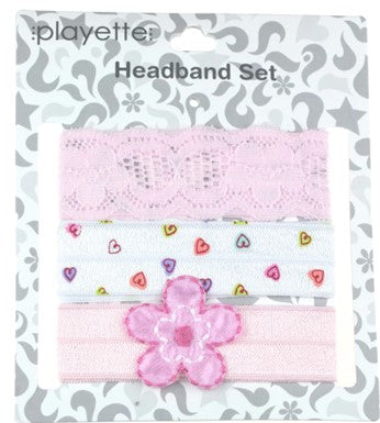 Playette Headband 3 pk Set - Heart